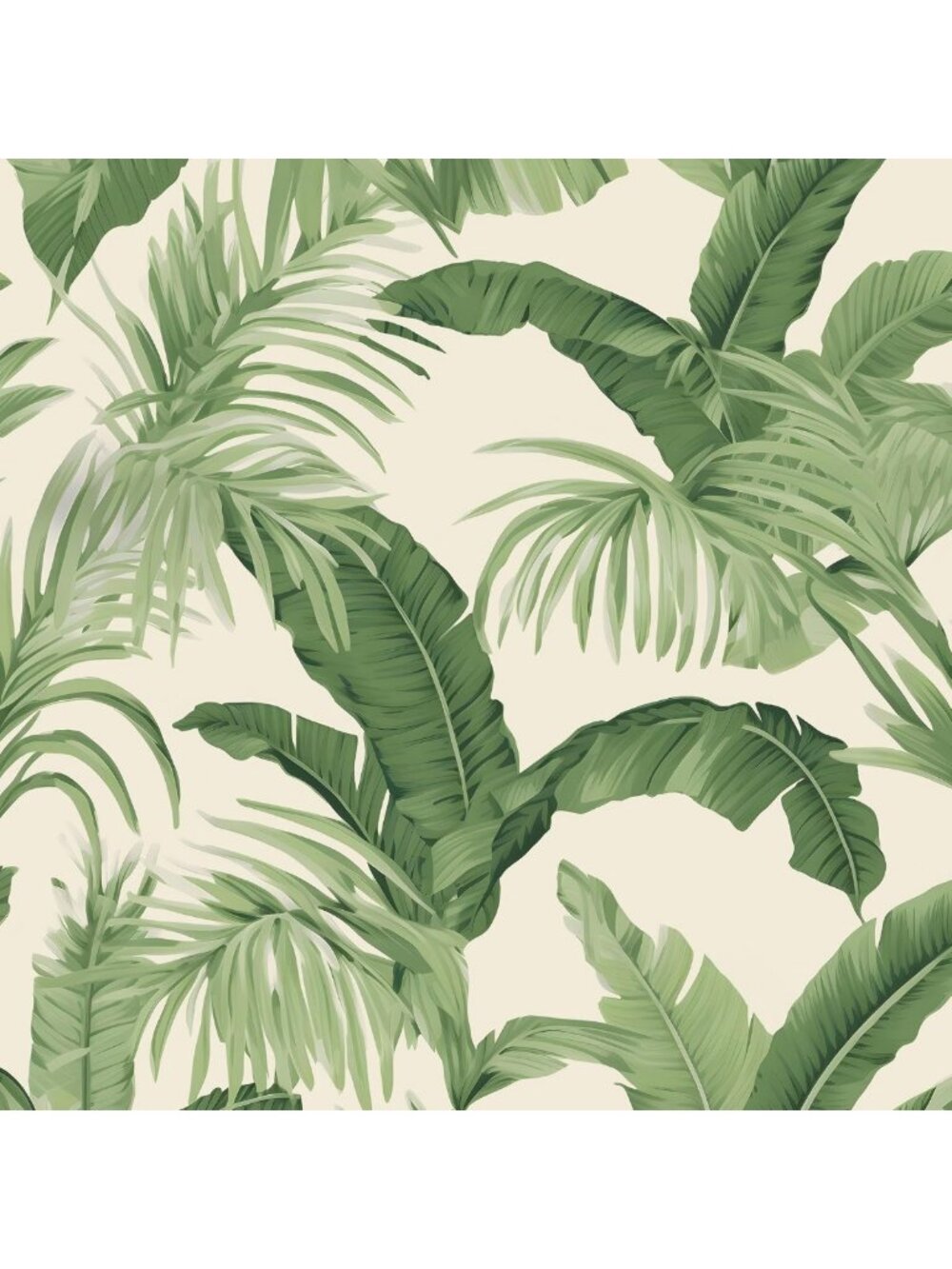 Tropical Palm Tree Peel and Stick Wallpaper - Green Leaf Design, 17.5"x393